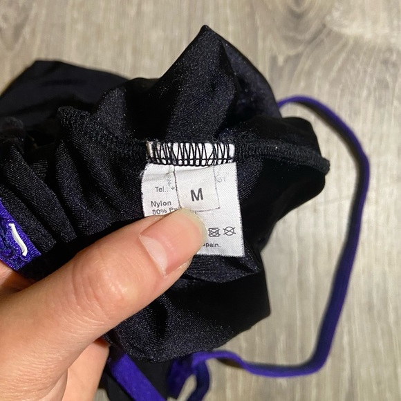 SOLD!!! Yumiko Leotard - Black and Cerulean Heather, Women’s Medium - Picture 3 of 3